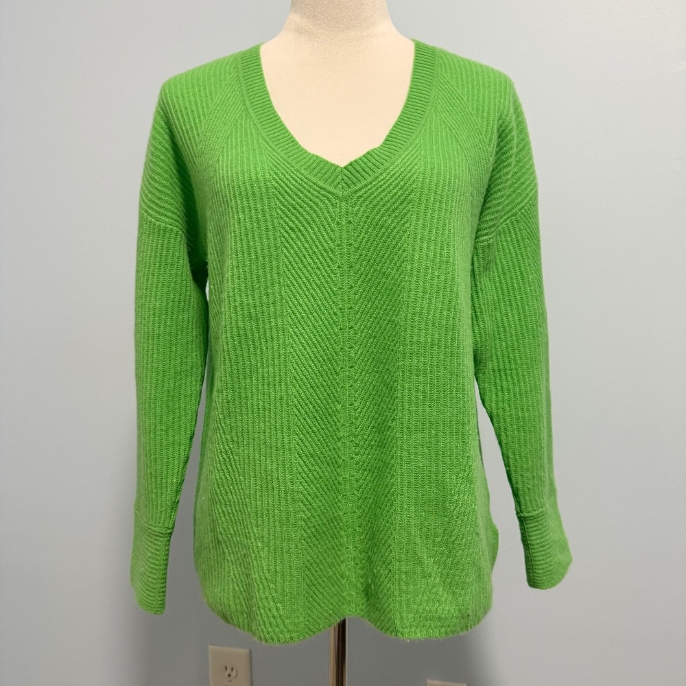 Pure‎ Collection 100% Cashmere Long Sleeve Green Sweater Size 6
